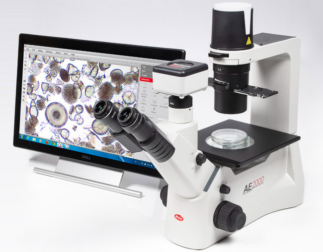 MOTIC AE2000T倒置顯微鏡三目帶相機產品圖