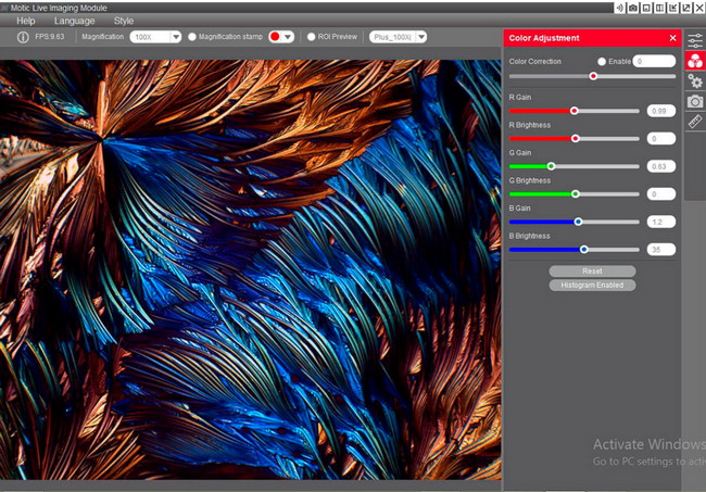 MOTIC IMAGES PLUS成像軟件截圖